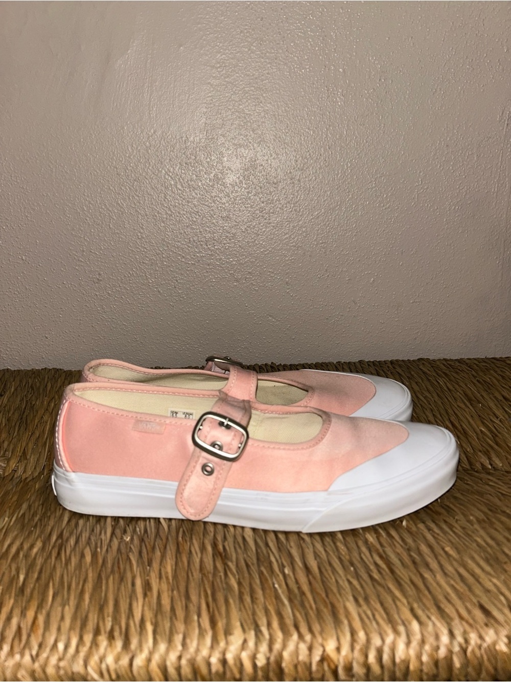 Vans Pink Canvas Mary Jane Strap Flats